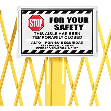 GLOBAL INDUSTRIAL Steel Portable Barricade Gate Replacement Sign, Aluminum, For 652923 708364RPL